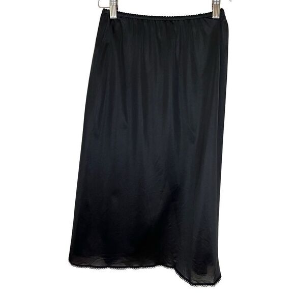 Vintage Bali Black Half Slip w/ Slit in Back. Made in USA. Sz S. Good Condition - Picture 1 of 8